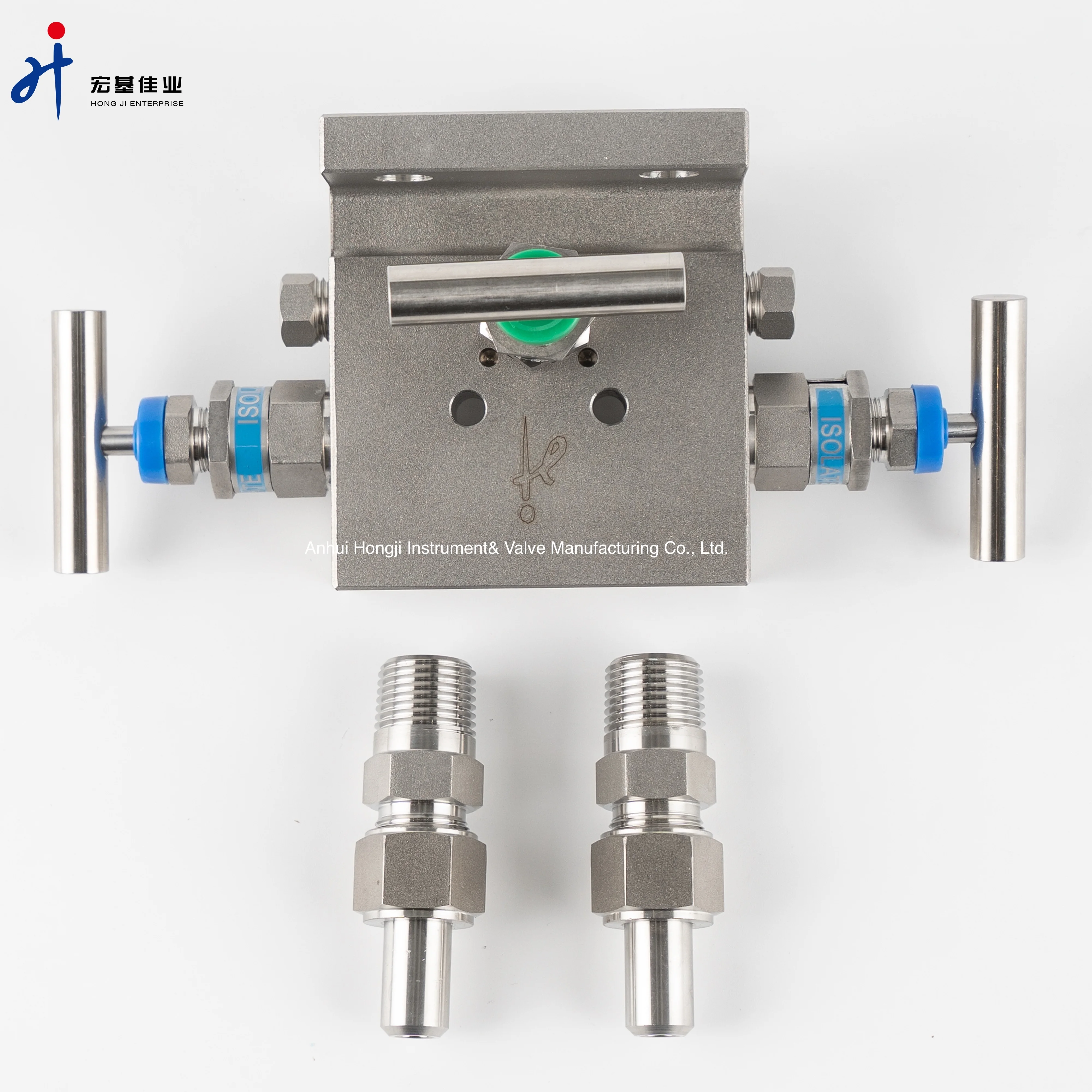 6000 psi High Pressure Gauge Transmitter Stainless Steel 3-Way Valve Manifold T Type Gauge Manifold