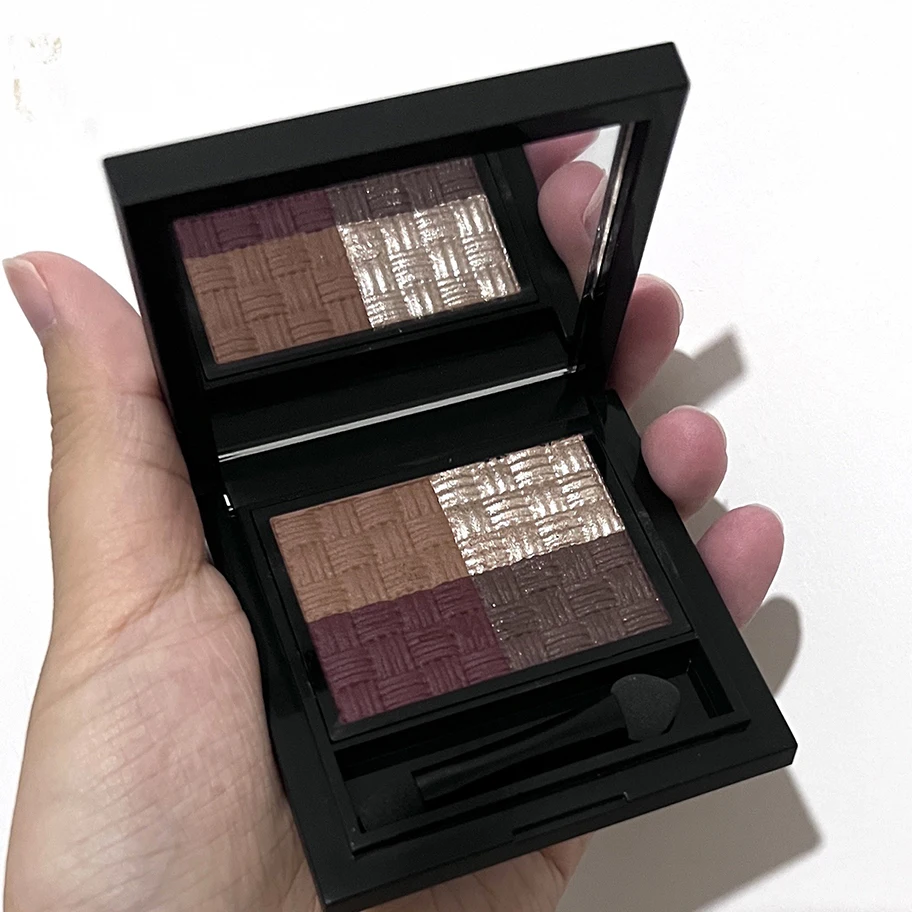 Private Label 4 Color High Pigment Glitter Sparkle Eye Shadow Matte Shimmer Makeup Smoky Purple Brown Black Eyeshadow Palette