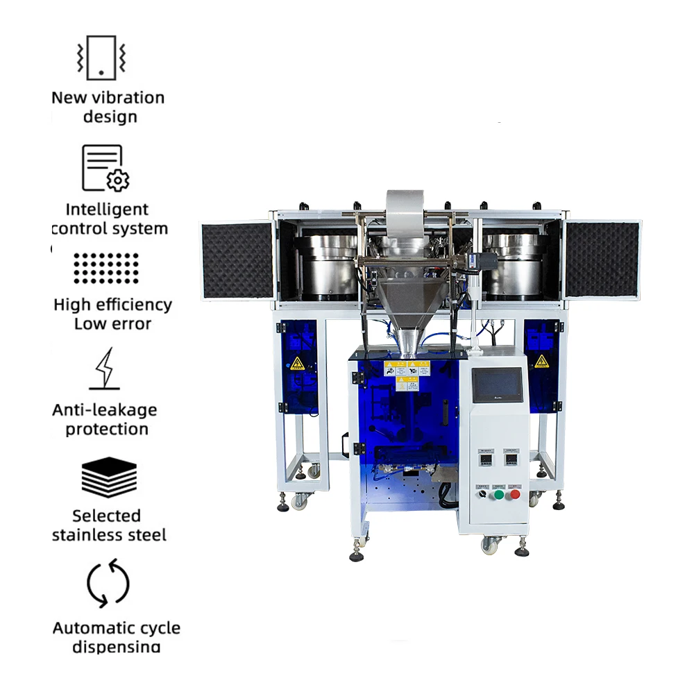 High Quality Automatic Vertical stainless steel pill Plastic capsule granules counting Packing Machine with Noise-proof cabinet