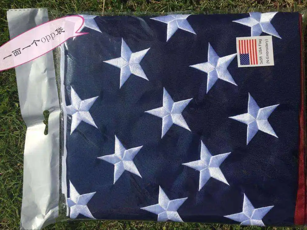 Huiyi Promotional Custom Embroidered Countries Flag 100% Polyester Custom Flags 3X5 ft