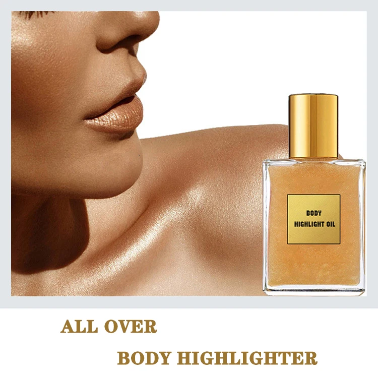 MLM Custom Makeup Fragrance Custom luxurious moisturizing body oil Bronze Body Oil Organic Mineral Shimmer Face Body Tanning Oil
