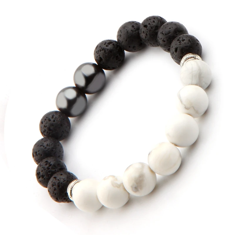 Wholesale lava bead magnetic hematite jewelry bracelet