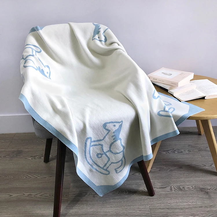 Factory Direct Wholesale Cute Unicorn Handmade  Blanket 100% Cotton Crochet Baby Blanket 100*100cm