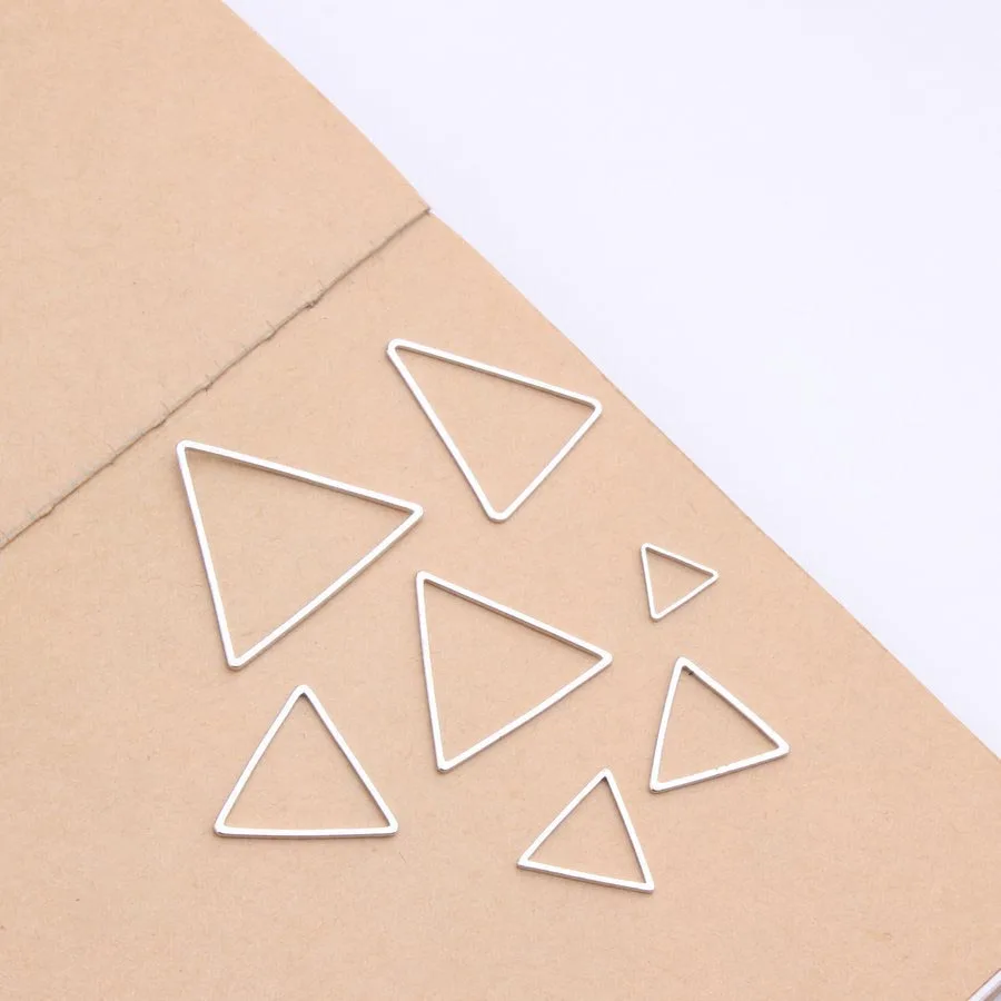 diy jewelry findings brass copper hollow triangle frame gold silver pendant plated geometric accessories for earrings making