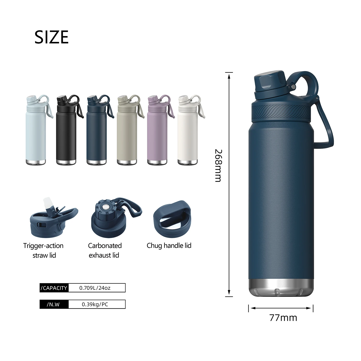 Factory supply 18/8 bpa free double wall insulated customized stainless steel water bottle