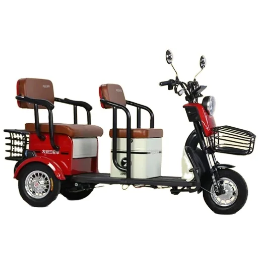 Three Wheels Electric Passenger Tricycle Enjoy Leisure Time Seat Foldable Electric Pedicab