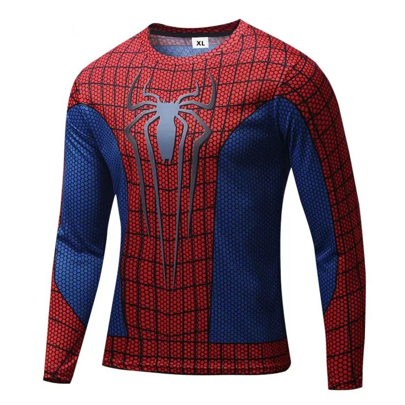 mixed Wholesale adults retail Spiderman IronMan CaptainAmerica Quick Dried Tight T-shirt Movie Hero Costume