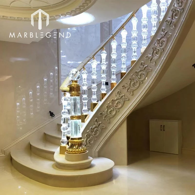 Luxurious Crystal Stair Handrail Supplier Bespoke K9 Crystal Glass Railing Balcony