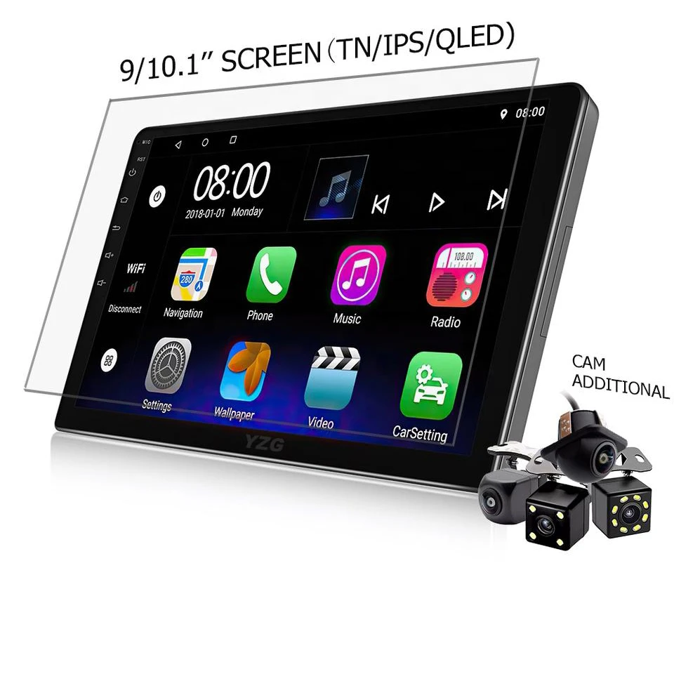 9 inch 10.1 inch 4k 1 Din 2 Din Android 10  Touch Panel Head Unit 64 Stereo DVD Player Carplay Android Car Radio 10 inch 8 Core