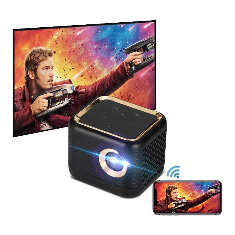 Pico projector mini portable ultra hd basic proyector for home theater smart touch led christmas cube short throw dlp projectors