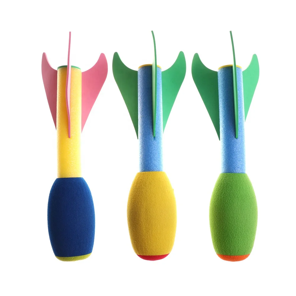Custom Outdoor Safety Toys Rocket EVA EPE Flying Rubber Bands Finger Ejection Rocket Artillery