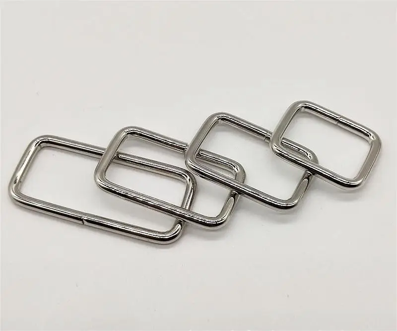 3.8mm Wire Diameter Wholesale Zinc Alloy Black Gold Silver Metal Iron Ring Iron Wire Square Buckle Bag Hardware Square Buckle