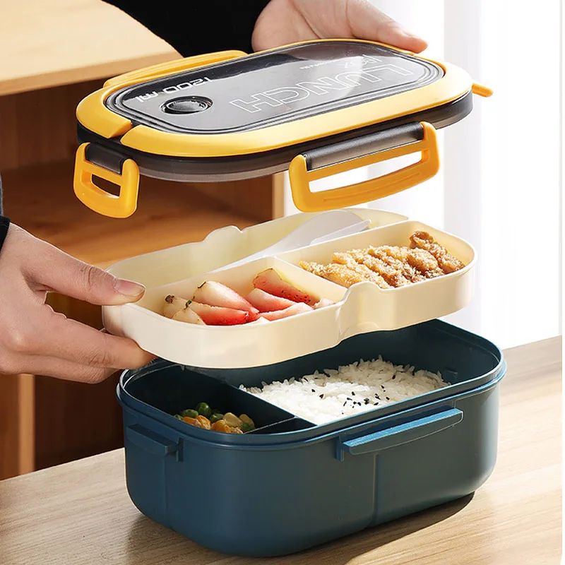Portable Roblox loncheras escolares kids 2 Layer Bento Box Leakproof Microwavable Lunch Box With Fork Spoon