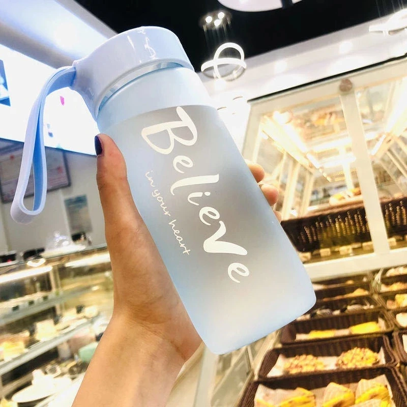 Матовая Спортивная бутылка для воды кружка пары пластиковая портативная напитков уличная с портативной веревкой кухонная чашка сока