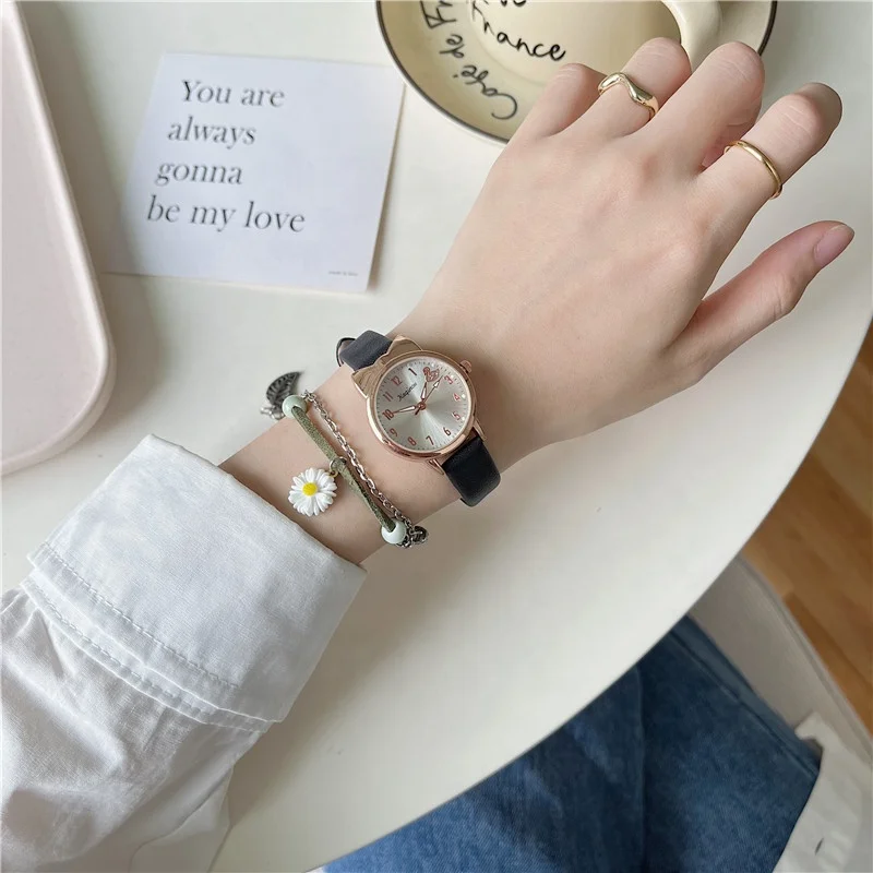 online shopping cheap young ladies wrist watches stylish wristwatch Fashion Slim leather strap Quartz Girls watch