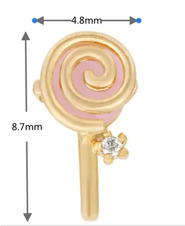 Creative Design Gold Plated Cubic Zirconia Earrings Wholesale 925 Silver Pin Cute Ice Cream Food Stud Earings