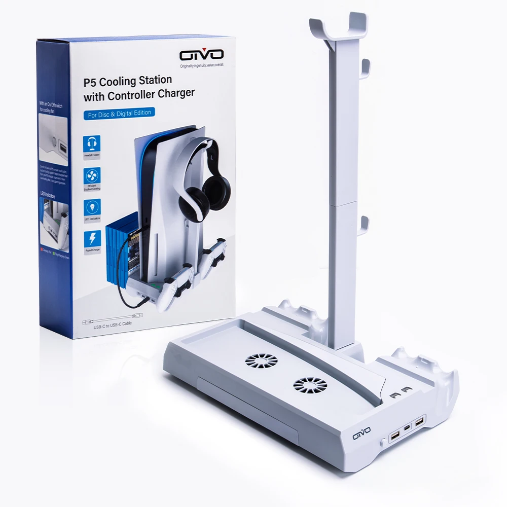 IV-P5249 oivo ps5 станция охлаждения с контроллером зарядное устройство для диска и цифровой издание игровой диск ящик для хранения Подставка