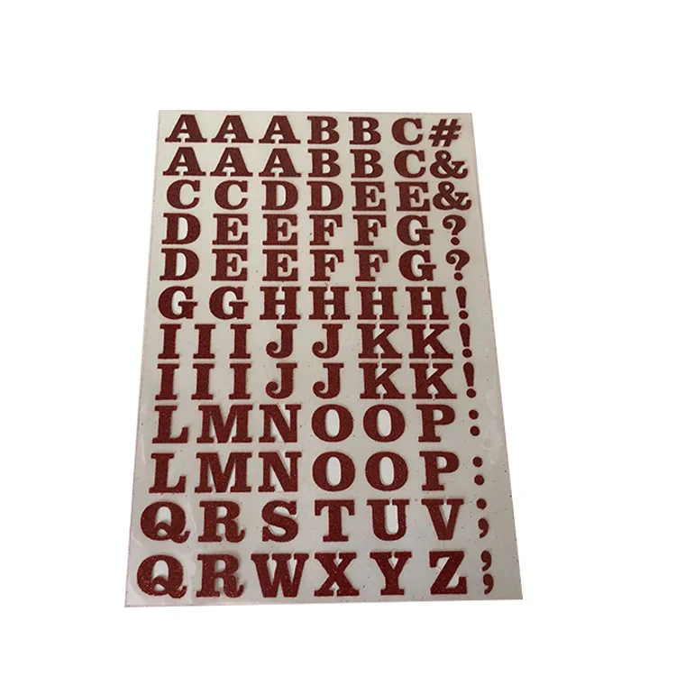 Custom Hot Sale Glitter Vinyl Heat Transfer Letters Number Label for Clothing Customized