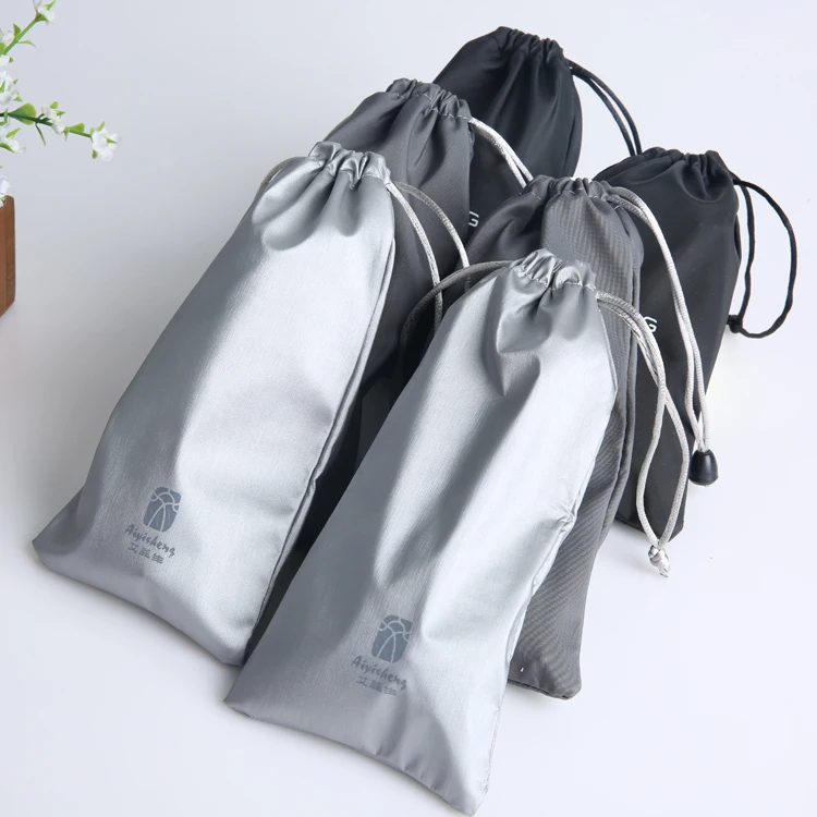 High quality cheap Black leather waterproof cosmetic travel bag pu drawstring bag