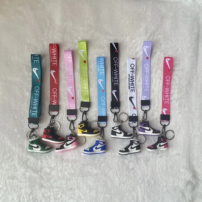 
pink mini sneaker sublimation custom earphone accessories designer Lanyard keychain 