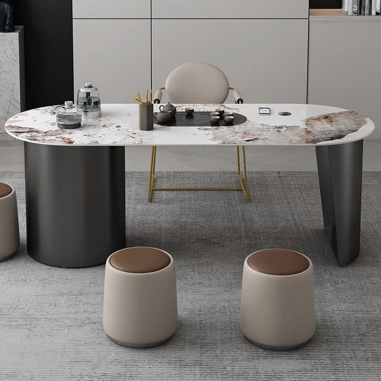 Factory Supply Metal 1.4Meter Modern Coffee Chinese Tea Table For Living Room Furniture