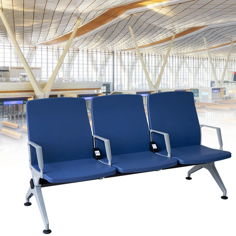 With Charging Sockets Public Places 3 and 5 Seater Airport Hospital Public Waiting Chair / Commercial Waiting Bench Seat
