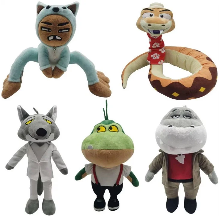 Hot Selling Big Bad Wolf Spider Shark Dinosaur Plush Figures Bad Guys Collection Movie Character Stuffed Animals Toy