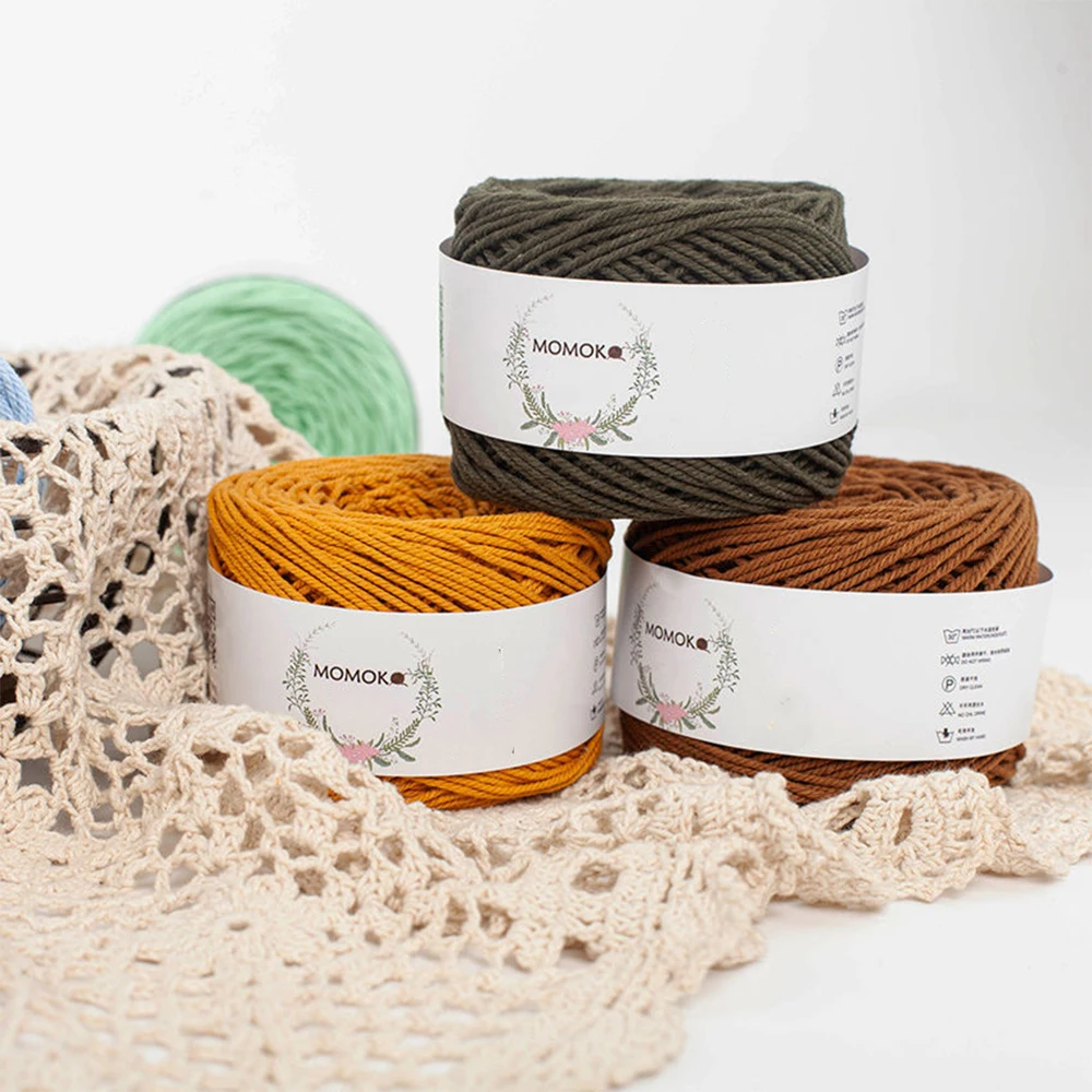 Cotton Linen DIY Hand Knitting thread Chunky Woven Worested Yarn for Crochet