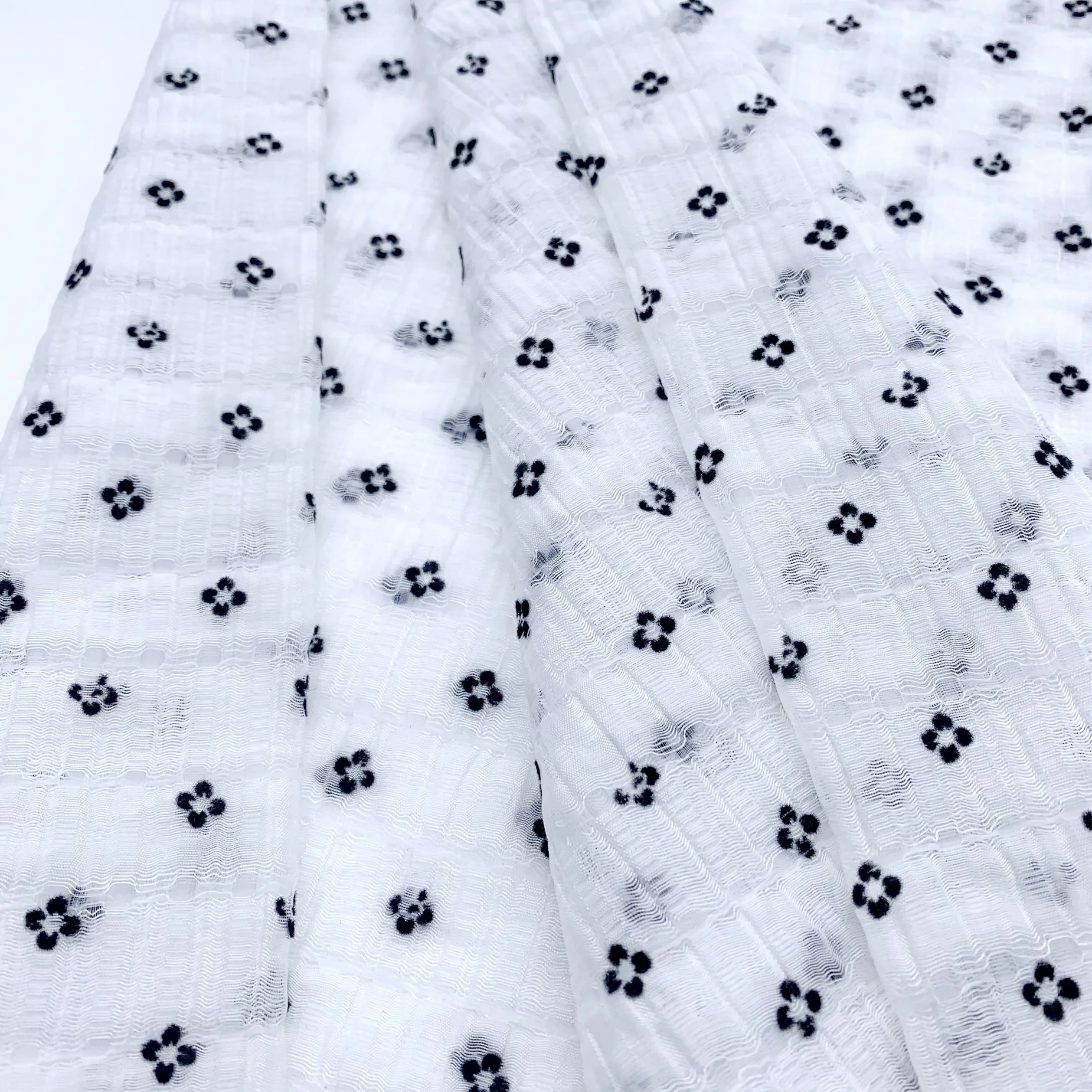 hot selling jacquard light soft 47%nylon 53%tencel flocking fabric for dress blouse