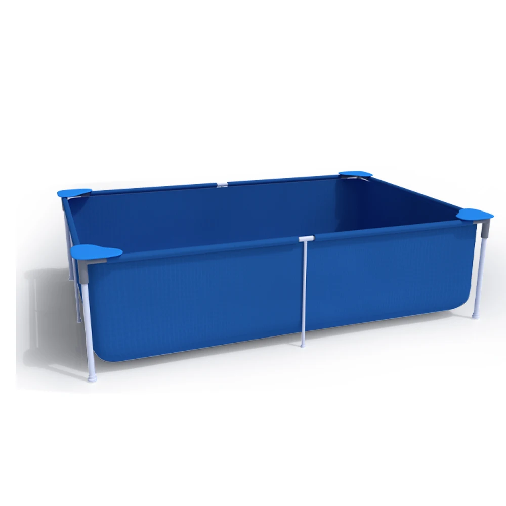 Blue Rectangular Steel Frame Pool Portable Container Swimming Pool for Kids and Adults Above Ground Family Swimming Pool