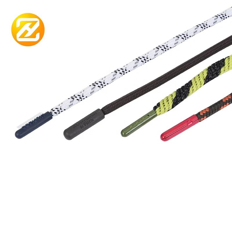 Custom Drawstring Cord Colored Round Hoodie Draw String With Rubber Tips Draw Cords Aglets Custom Logo