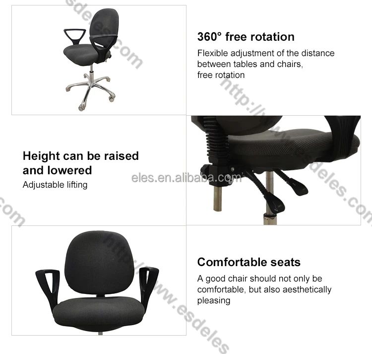 ESD Cleanroom Ergonomic Design Conductive Production Worker Chair PU Foam Antistatic Adjustable Antistatic PU ESD Fabric Chair