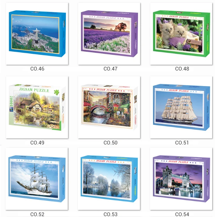  Custom Printed Jigsaw 1000 Pieces Cardboard Puzzle For Kids Adults Family