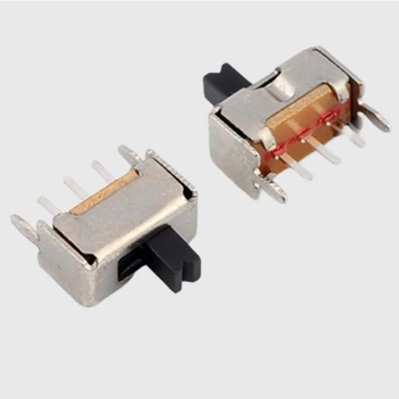 4p7t recessed slide switch right angle smd knob height-4mm,8 pin 2p3t 3 position slide switches