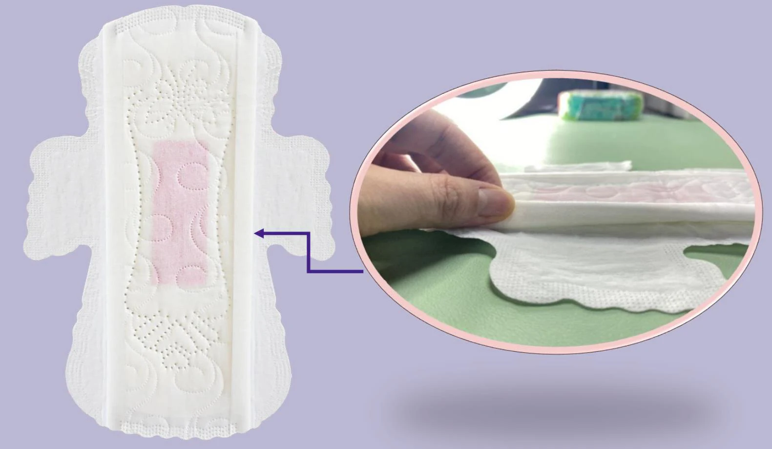 Female Macro Care Wholesale Manufacturing Cotton Anion Sanitary Napkins Sanitary Pad Women With Negative Ion