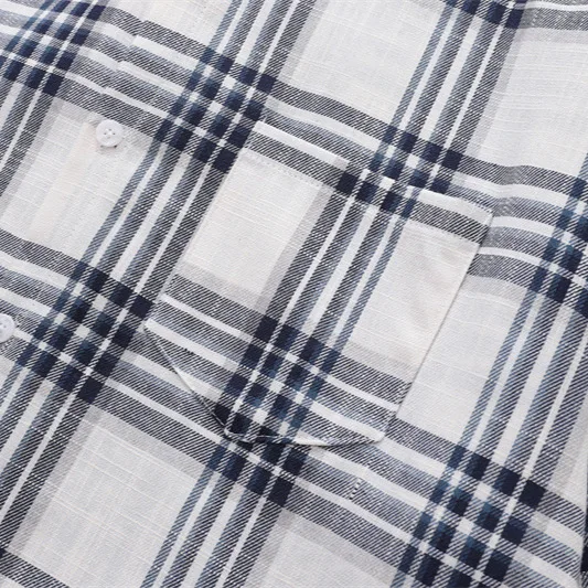 Shinesia OEM Long Sleeve Button Up Checked Shirts Custom LOGO Unisex Casual Vintage Plain Cotton Plaid Flannel Shirts For Men