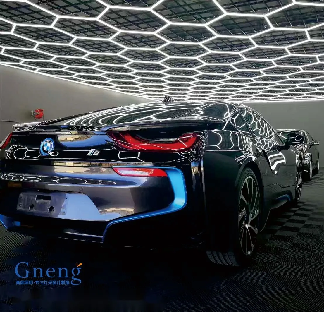 Wholesale Hexagonal Led Light 2023 New Car Detailing Shop Light Hexagon Lighting Garage