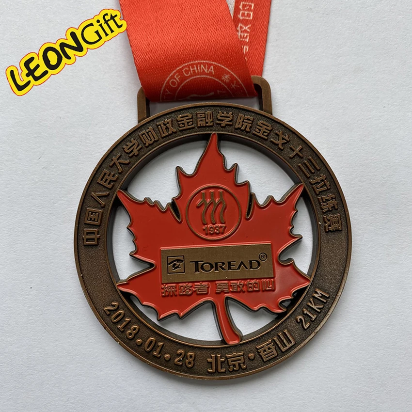 Manufacturers supply metal competition gold silver and copper medals hollow school sports medals taekwondo marathon medals