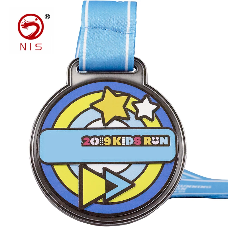 Производство 3d награды бега марафона эмалевые металлические спортивные медали с лентой