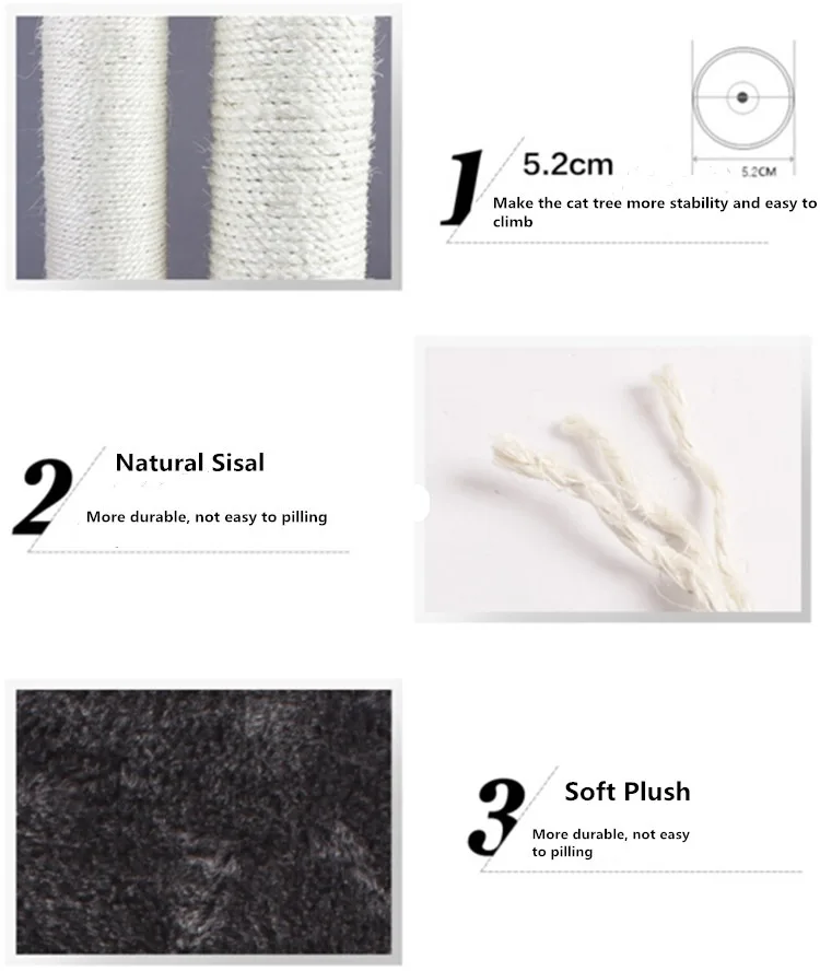 The Fine Quality Multi-level Wood Large Cat Scratcher Tree House Cat Tree Tower