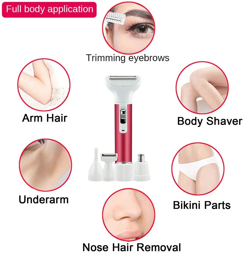  OEM Portable Ladies Shaver Electric Epilator Trimmer Hair Removal Scraping Female Body Women
