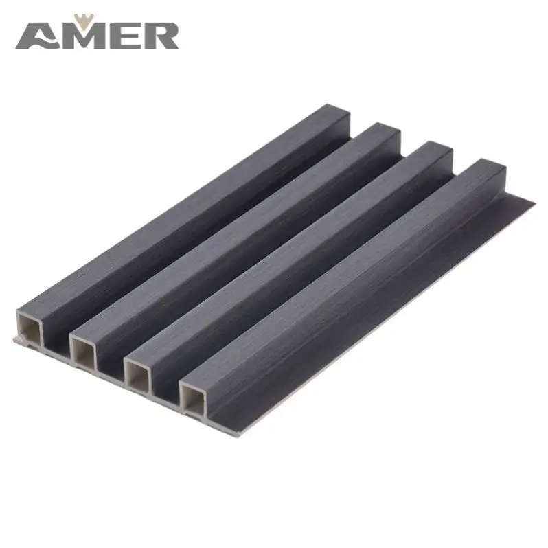 Amer Factory price Outdoor Partition Wpc Wall Board Cladding Fluted Decorative Exterior Wpc Wall Panel