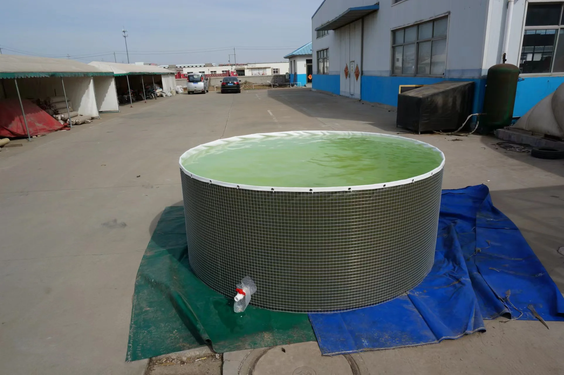 YRH Factory PE PVC Liner Geomembrane 100% Virgin Material Plastic Fish Farming Tank Shrimp Circular Farm Pools