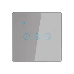 ksmt  tempered glass metal frame touch switch  smart switch villa/home/stars hotels using 3Gang1Way black silver border