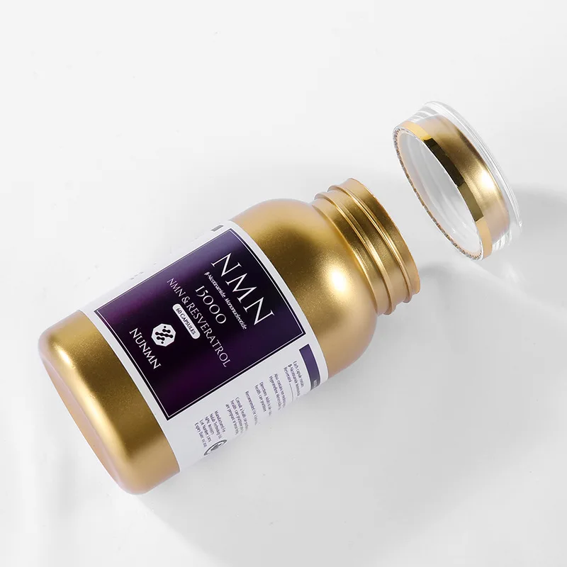 Customized PET Gold Plastic Empty Tablet Capsules Bottles Medicine Pill Container for Vitamins Supplement Powder Packaging
