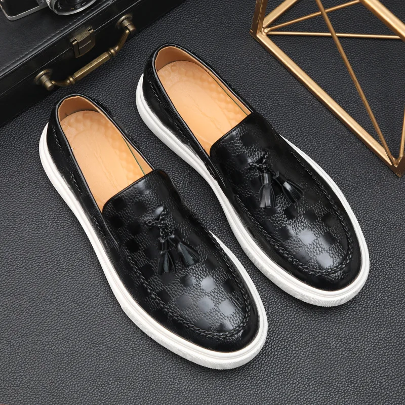 PDEP2023 New Summer Breathable Slip on  men loafer shoes Lazy style Korean Versatile mocassin casual shoes for men pu leather