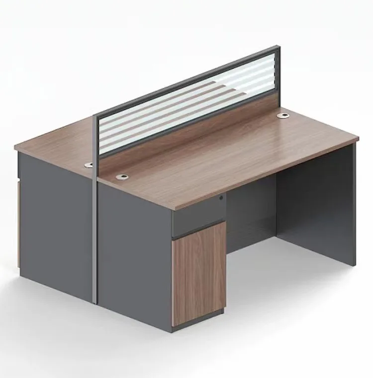 4 seater modular modern office staff table with high partition call centre office furniture