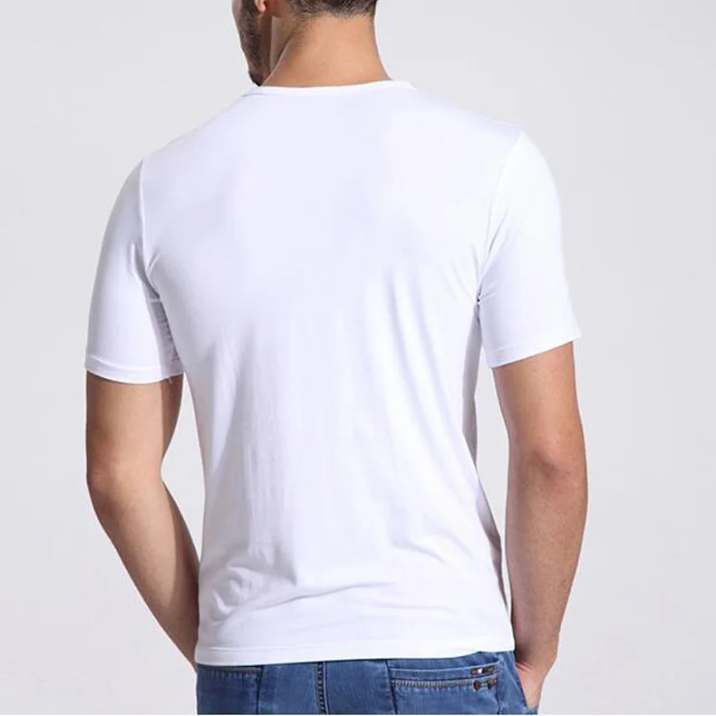 Bamboo Fiber Round Collar Short Sleeve T-shirt Vest Men Modal T-shirt Summer Half Sleeve