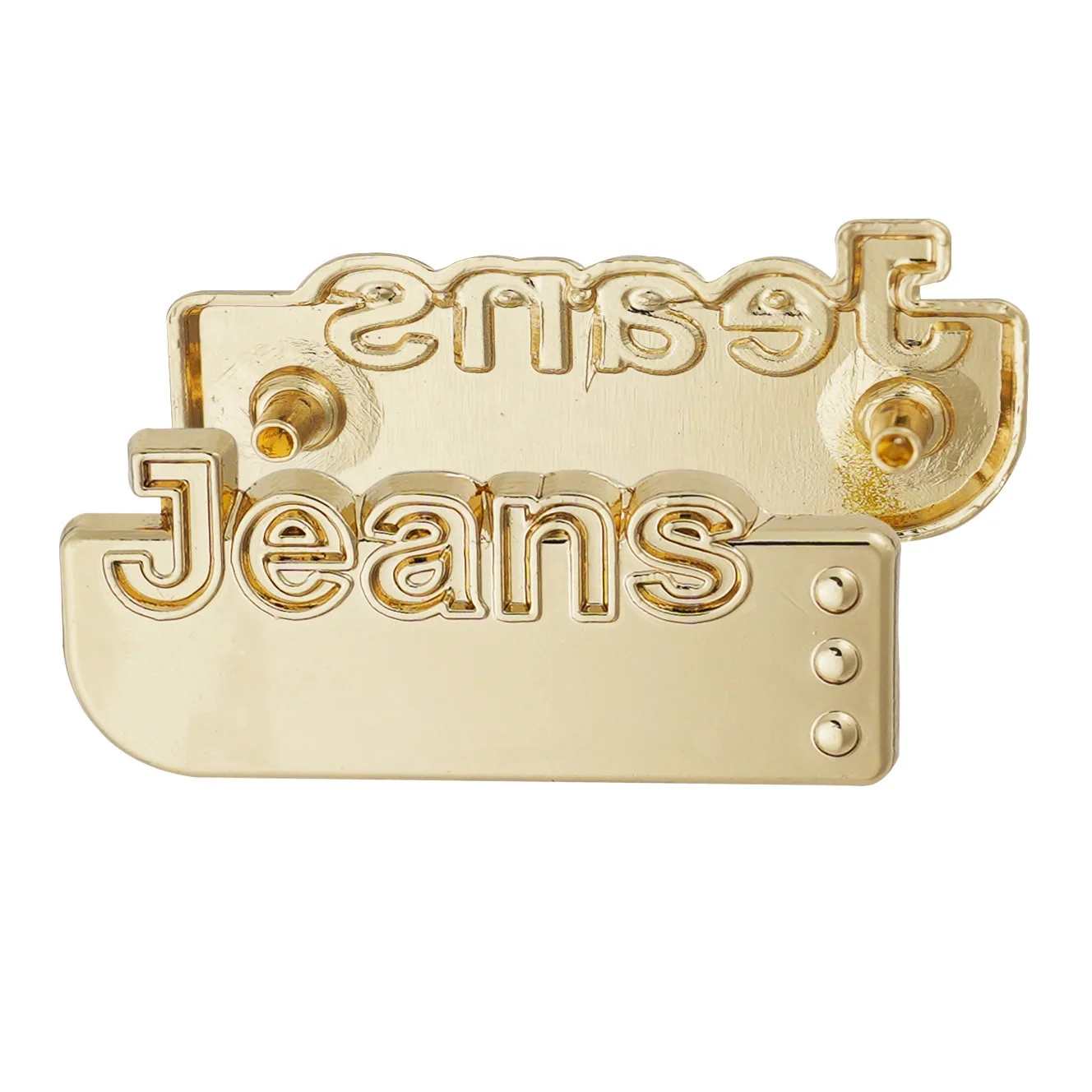 JinYi Hardware Factory Custom Brand Logo Design Zinc Alloy Decorative Metal Label for Clothing
