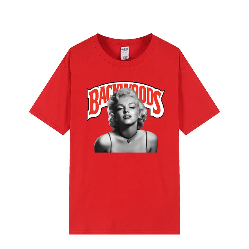 Wholesale Soild Color Cotton Heat Transfer Printing Hip Hop Streetwear Men Women Unisex Cookie Backwoods T Shirt In Bulk